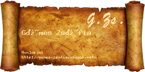 Gémes Zsófia névjegykártya